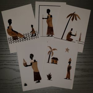 Kunstpostkarten mit afrikanischen Motiven